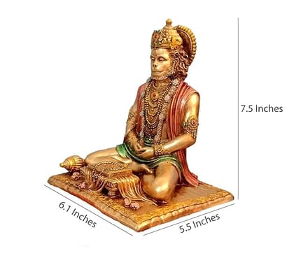 SN Handicrafts Lord Hanuman Idol in Sitting Position Bajrangbali Murti