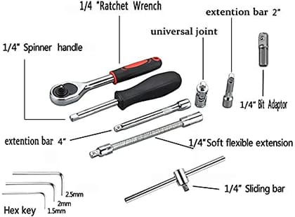 Tool Kit Tool Kit for Home Use Tools Kit Spanner Set Socket Set