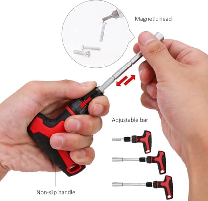 basics 27-Piece Magnetic T-Handle Ratchet Wrench and Screwdriver Set