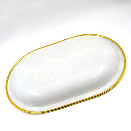 Click to expand Big Plastic Flower Printed Design Serving Tray (1 Pc / 35 x 24 CM / Mix Color)