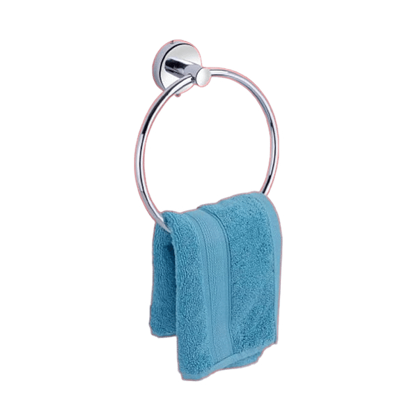 Round Towel Rings/Towel Holder/Hand Towel Stand/Cloth Hanger Napkin Holder/Cloth Stand Towel Holder for Bathroom Kitchen Washbasin (Silver, Pack of - 1)