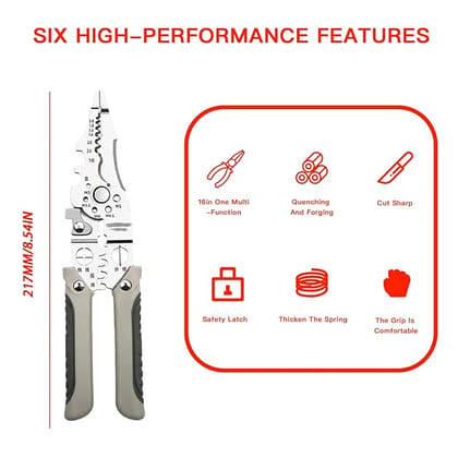 New Multifunctional Wire Stripper Crimper Cable Cutter Pliers, Professional Electrical Wire Stripping Tool, Multipurpose Wire Stripper For Electrical Cable Cutting (1)