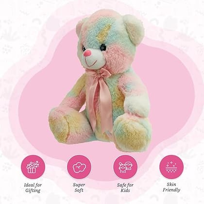 Jam & Honey Teddy Bear, Cute, Plush/Soft Toy for Boys, Girls and Kids, Super-Soft, Safe, Great Birthday Gift (Multicoloured, 28 cm)