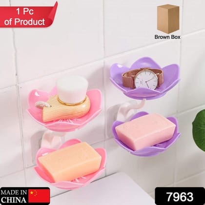 Double Layer Flower Self Draining Soap Dish Holder, Bathroom Shower Soap Holder Dish Storage Plate Tray for Bathroom, Kitchen, Bathtub