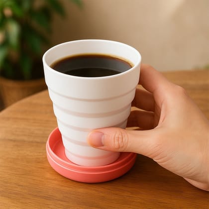 Portable Travelling Cup / Tumbler With Lid Folding / Pocket Glass (Pack of 1)