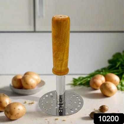 High Grade Stainless Steel Potato Masher Paubhaji / Pav Bhaji Masher with Wooden handle (1 Pc) High Grade Stainless Steel Potato Masher Paubhaji / Pav Bhaji Masher with Wooden handle (1 Pc)