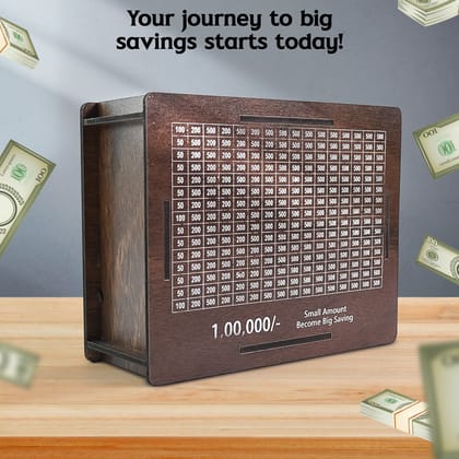 Wooden Money / Piggy Bank, Money Box (1 Pc / 1 Emoji Pan)