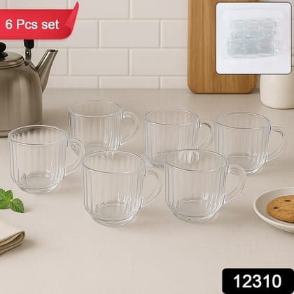 Unbreakable Transparent Plastic Tea Cups (Set of 6 Pc) | Assorted Colour