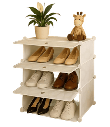Portable Shoe Rack for Home Plastic Shelves Household - 3 Door DIY Multipurpose Shoe Rack Organizer, Shoe Storage-Shelf with Dustproof Door Entryway for Heels/Slippers/Boots_assorted colour
