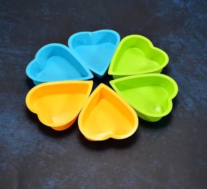 Heart-shaped Mold Silicone Mold Cake Mold Cake Tools Baking Tools Bakeware Cake Tool (pack of 6)