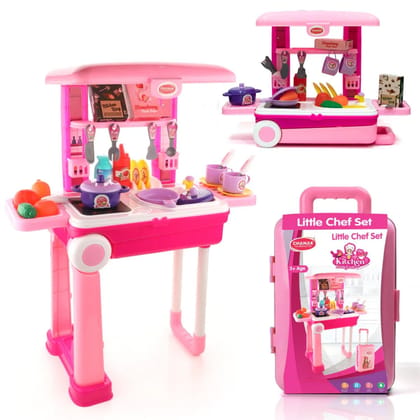 3-in-1 Kitchen Set for Kids with Suitcase – Role Play Cooking Toy for Girls & Boys (3+)