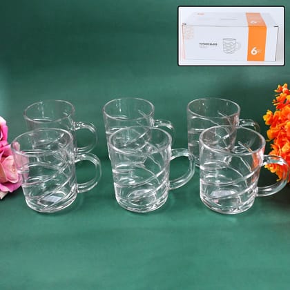 Glass Coffe & Tea Cup / Mug Enjoy Your Drink in Style, Water glass (6 pcs Set / 220 ML) | Assorted Colour Glass Coffe & Tea Cup / Mug Enjoy Your Drink in Style, Water glass (6 pcs Set / 220 ML) | Assorted Colour