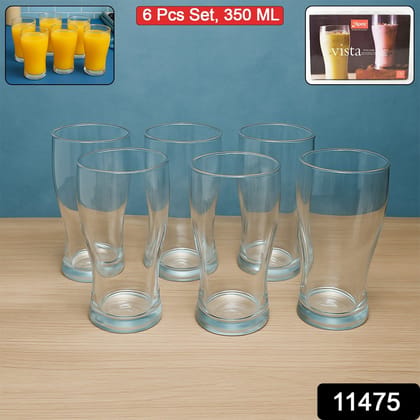 Apex Vista Unbreakable Pitcher Glass Set – 350 ML (Approx) | 6-Piece | Assorted Colour