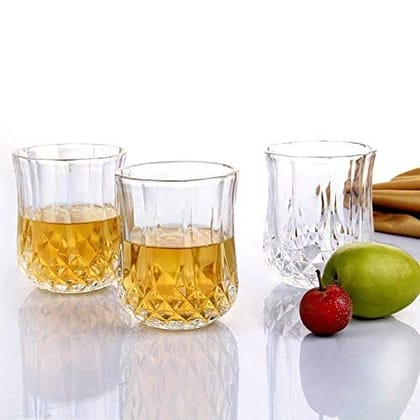 Heavy unbreakable Stylish look fully Transparent Glasses Set 250 ml (6pcs) | Assorted Colour
