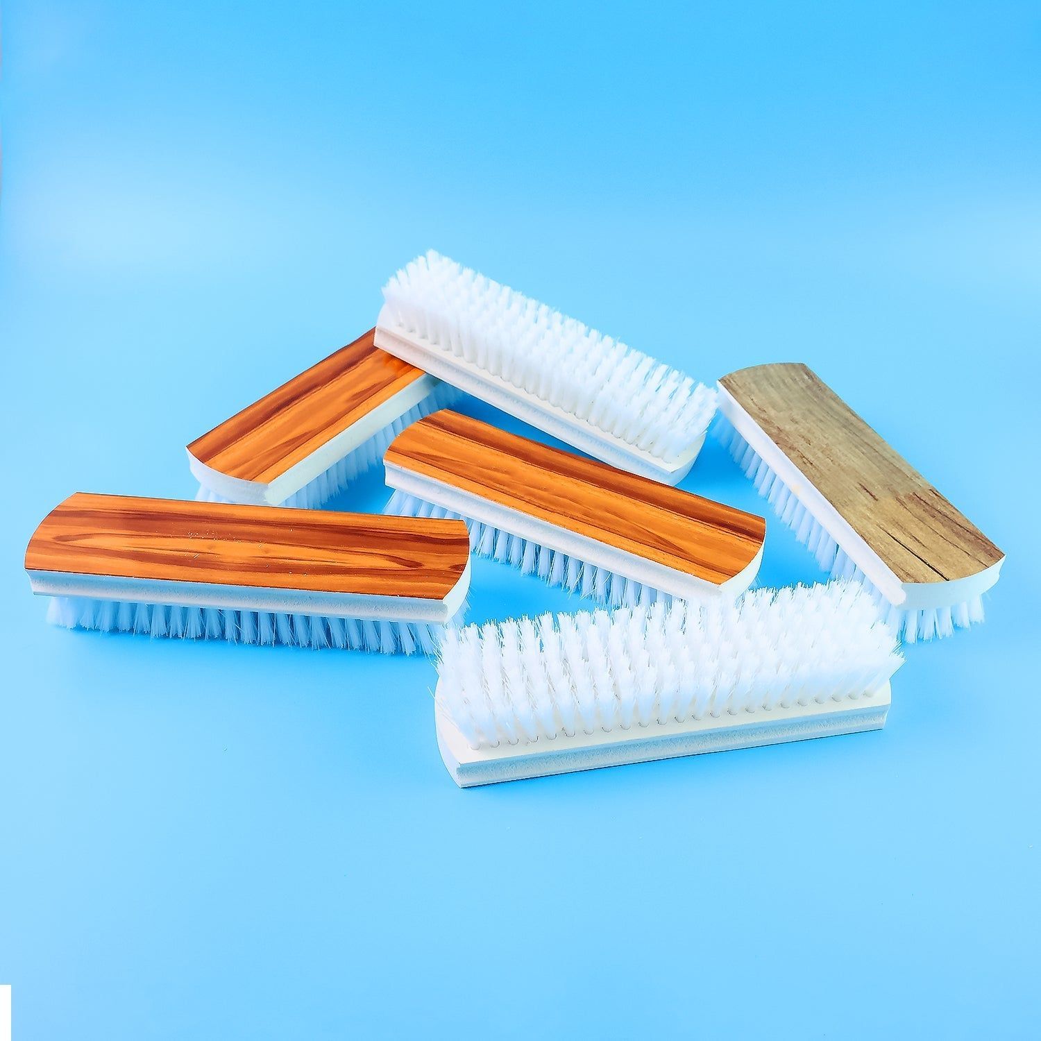 Veepee 6-Piece Washing and Cleaning Scrub Brush Set – (Multi-Color Bristles)