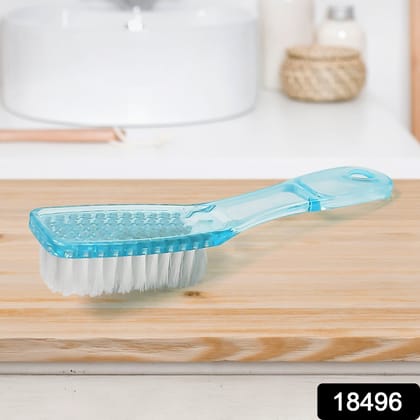 Plastic Handle Shoes Clothes Scrubbing Brush (1 Pc / Mix Color / 19 Cm)