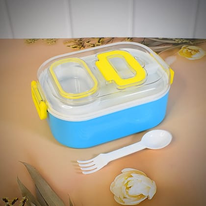 Durable Plastic Lunch box for Kids With 2 in 1 Spoon, Fork (1 Pc) Durable Plastic Lunch box for Kids With 2 in 1 Spoon, Fork (1 Pc)