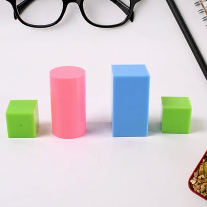 3D Shapes Multicoloured Pattern Building Blocks Toy Solid Figures (6 Pcs Set)