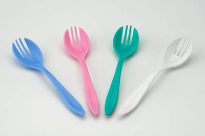 Heavy Duty Dinner Table Forks for Home Kitchen (Pack of 10) | Assorted Colour