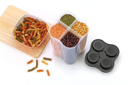 Plastic Lock Food Storage 4 Section Container Jar for Grocery, Fridge Container. Plastic Lock Food Storage 4 Section Container Jar for Grocery, Fridge Container.