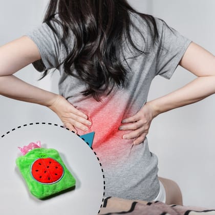 Watermelon Small Hot Water Bag with Cover – Pain Relief Warmer