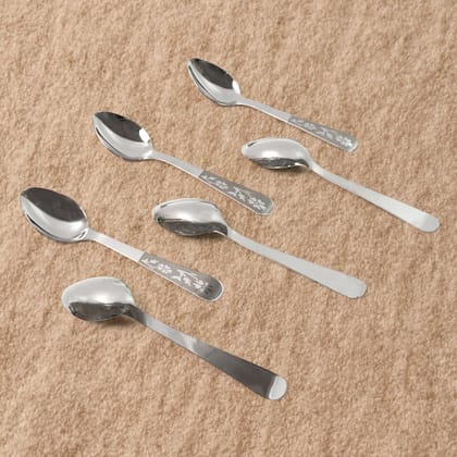 Stainless Steel Table Spoons Set of 6 | Assorted Colour