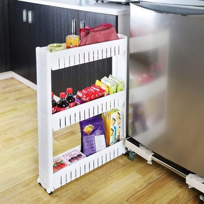 Multipurpose 3 Layer Slim Side Space Saving Storage Organizer Rack Shelf Multipurpose 3 Layer Slim Side Space Saving Storage Organizer Rack Shelf