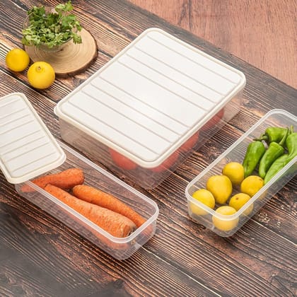 Plastic Food Storage Container for Fridge, fridge storage boxes with Lid Stackable Fridge Storage Containers freeze organizer items and storage, vegetable storage box for fridge, (3 Pcs set) Plastic Food Storage Container for Fridge, fridge storage boxes with Lid Stackable Fridge Storage Containers freeze organizer items and storage, vegetable storage box for fridge, (3 Pcs set)