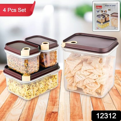 Ritu Push 'N' Lock Airtight Food Storage Container Set (4 Pc) Ritu Push 'N' Lock Airtight Food Storage Container Set (4 Pc)