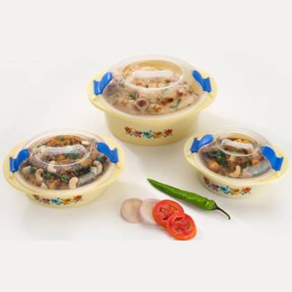 Hot N Fresh Insulated Plastic Casserole Gift Set (3 Pieces) | Assorted Colour