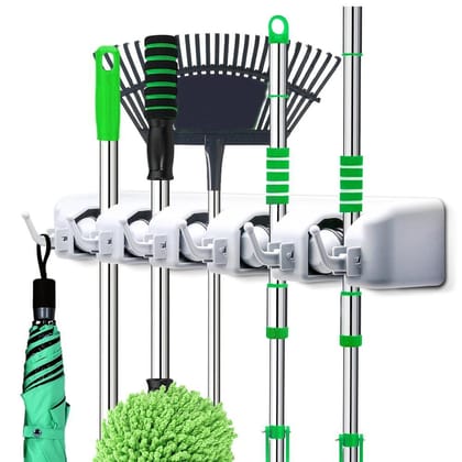 5-Layer Multipurpose Wall Mounted Organizer Mop And Broom Holder 5-Layer Multipurpose Wall Mounted Organizer Mop And Broom Holder