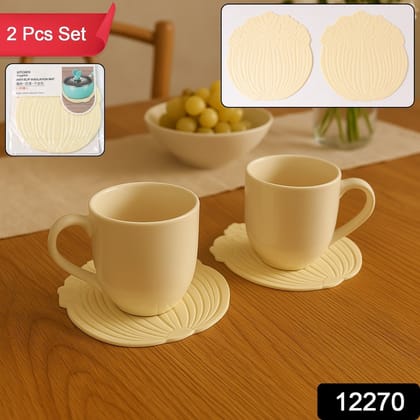 Silicone Leaf Design Coaster Set (2 Pc) | Assorted Colour