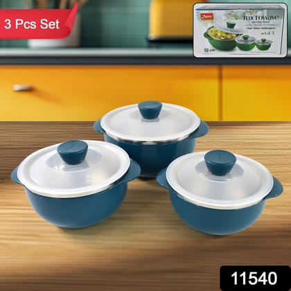 Apex Microwave-Safe Serving Bowl 3 Pcs Set (700ml, 1000ml, 1400ml) | Assorted Colour