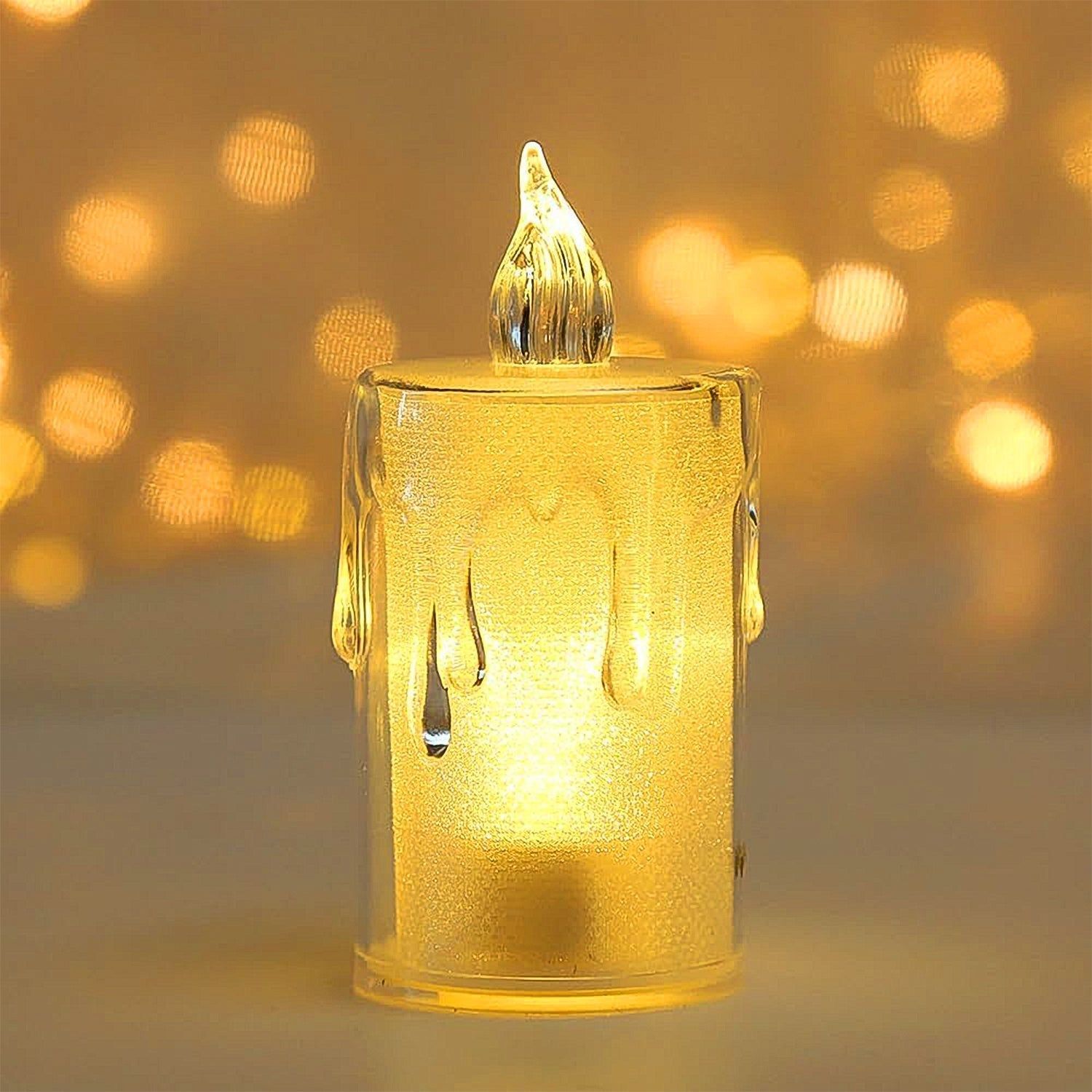Simple Candles for Home Decoration, Crystal Candle Lights, Diwali