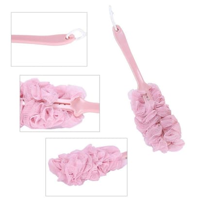 Loofah Back Scrubber for Shower, Long Handle Bath Sponge Shower Brush, Soft Nylon Mesh Back Cleaner Washer, Body Bath Brush for Women and Men, Bathroom Shower Accessories