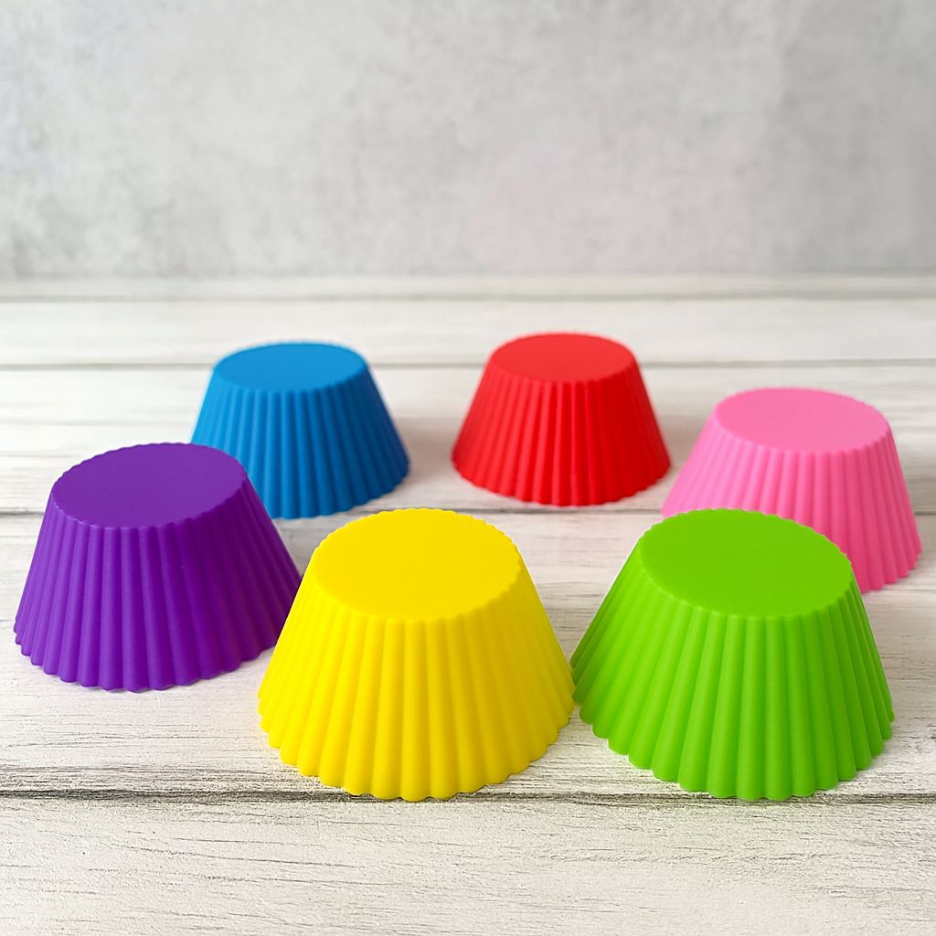 Silicone cupcake Shaped Baking Mold Fondant Cake Tool Chocolate Candy Cookies Pastry Soap Moulds, Diwali (6 pc)