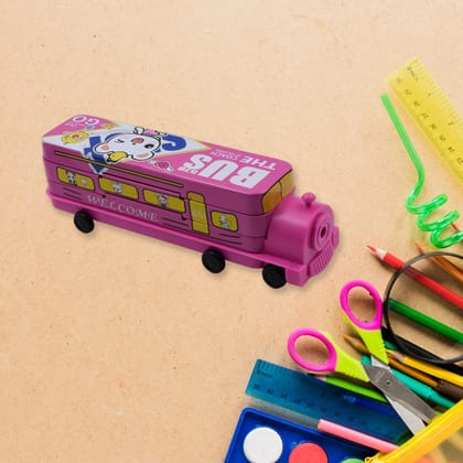 Double Decker Metal Bus Compass Case – 2-Layer with Movable Wheels & Sharpener for Kids Double Decker Metal Bus Compass Case – 2-Layer with Movable Wheels & Sharpener for Kids