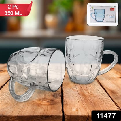 Apex Shake Mug Set – 2 Pieces Durable Plastic Mugs (350ml) Approx | Assorted Colour