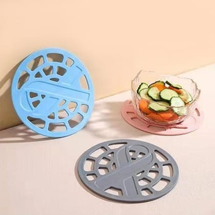 1Pc Silicone Fancy Coaster for holding bowls and utensils including all kitchen purposes. | Assorted Colour