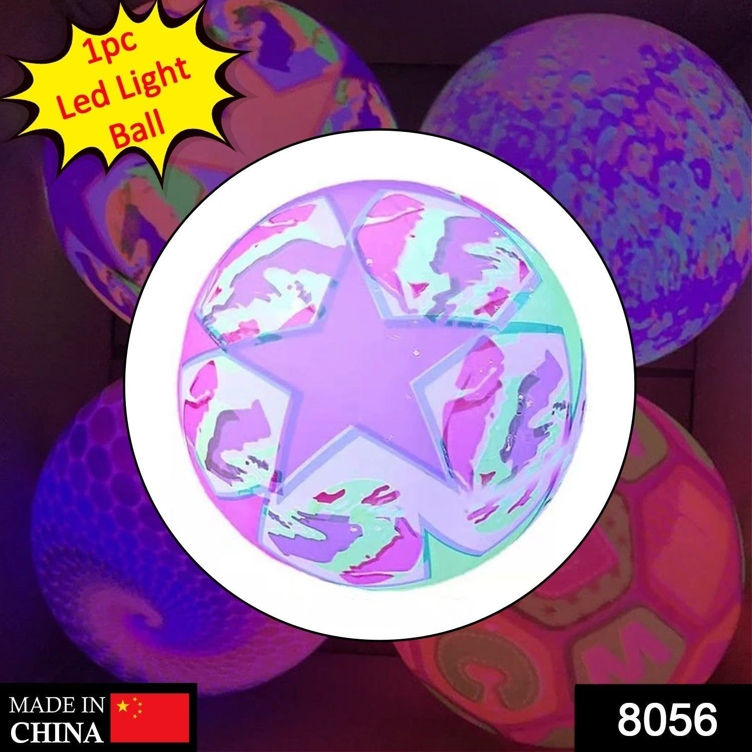 Bouncy Stress Reliever Fun Play Led Rubber Balls for Kids (1 Pc Only)