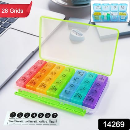 28 Grids Weekly Pill Organizer Box 28 Grids Weekly Pill Organizer Box