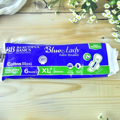 Beautiful Basics Blue Lady Sanitary Pads XL 280mm (6 Pc)