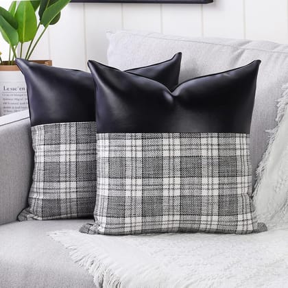 Pillow Covers Cushion Cases Soft Leather and Cotton (23 × 22 Inch / 1 Pair / 2 Pc)assorted colour Pillow Covers Cushion Cases Soft Leather and Cotton (23 × 22 Inch / 1 Pair / 2 Pc)assorted colour
