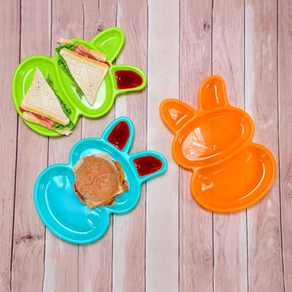 6-Piece Rabbit Shape Dish Set for Kids (Multicolor) | Assorted Colour