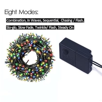 Multicolor Serial String Led Light with 8 Modes Changing Controller - Waterproof Serial Lights for Decoration Long | for Home,Diwali Decoration, Christmas,Patio Garden(12 Meter | Pack of 1)