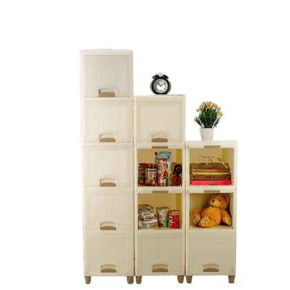 Multi-Purpose Organizer | Modular Storage Box for Clothes, Kitchen, Bedroom & Living Room | Stackable Rack, Space-Saving Wardrobe Cabinet Wardrobe for Cloth (WHITE, 4 LAYER)