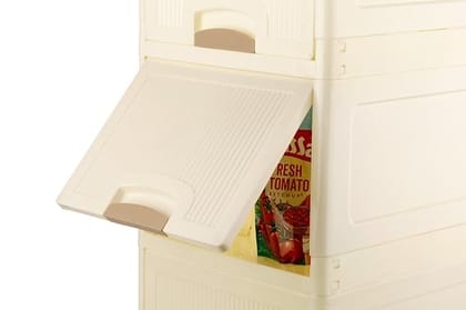 Multi-Purpose Organizer | Modular Storage Box for Clothes, Kitchen, Bedroom & Living Room | Stackable Rack, Space-Saving Wardrobe Cabinet Wardrobe for Cloth (WHITE, 4 LAYER)