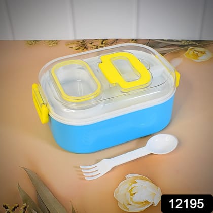 Durable Plastic Lunch box for Kids With 2 in 1 Spoon, Fork (1 Pc) Durable Plastic Lunch box for Kids With 2 in 1 Spoon, Fork (1 Pc)