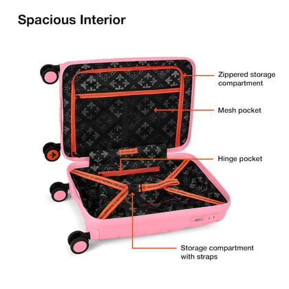 Pink Voyager Carry-On Suitcase - Stylish & Durable Travel Luggage