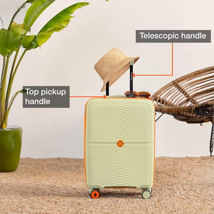 Nature Miles Rolling Suitcase - Light Yellow & Orange Accents